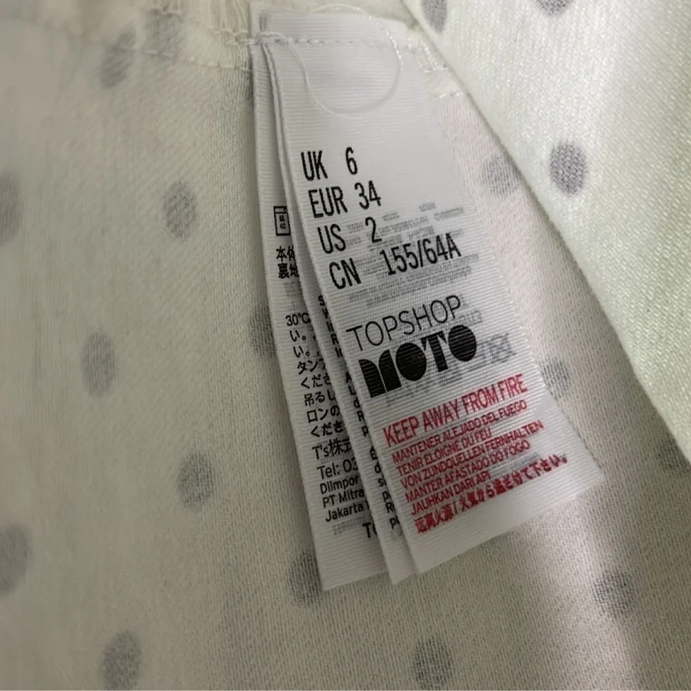 TopShop Polka Dot Jean Skirt.  US2